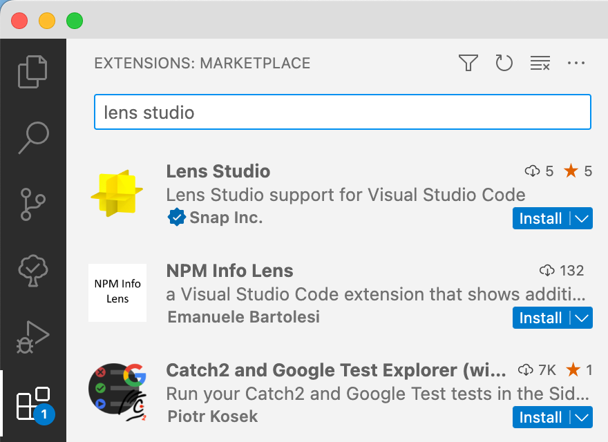 Lens Studio Visual Studio Code Extension